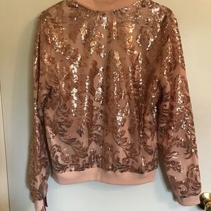 Rose 🌹 Gold bomber jacket..size Lg..new with tags